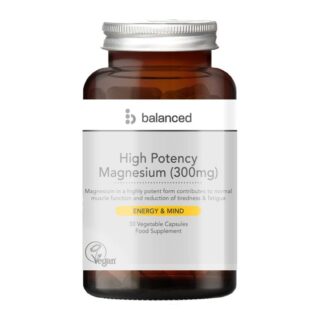 Balanced High Potency Magnesium (300mg) 30 Veggie Caps - Reusable Bottle