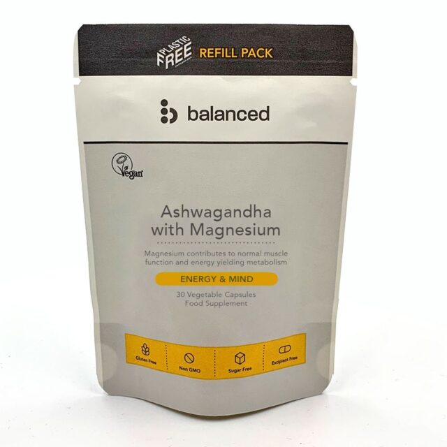 Balanced Ashwagandha With Magnesium 30 Veggie Caps - Refill Pouch