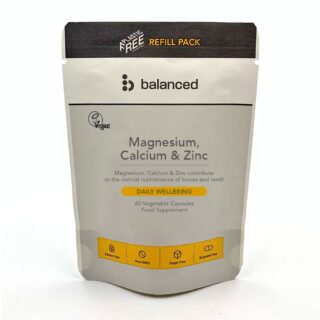Balanced Magnesium Calcium & Zinc 60 Veggie Caps - Refill Pouch
