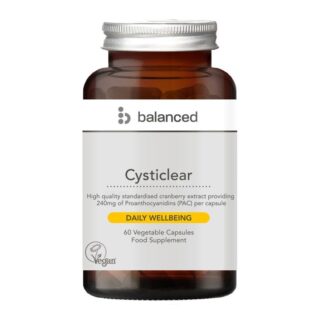Balanced Cysticlear Cranberry (240mg PAC) 60 Veggie Caps - Reusable Bottle
