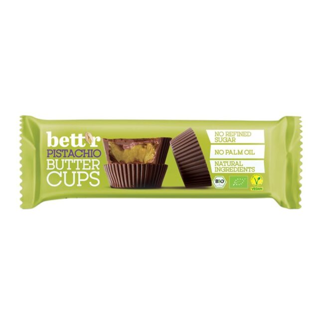 Bettr Organic Vegan Nut Butter Cups with Pistachio Cream