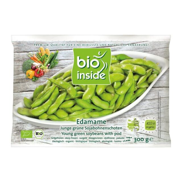 Bio Inside Edamame Soybeans in Pod