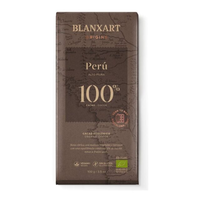Blanxart Premium Organic 100% Peru Chocolate Bar