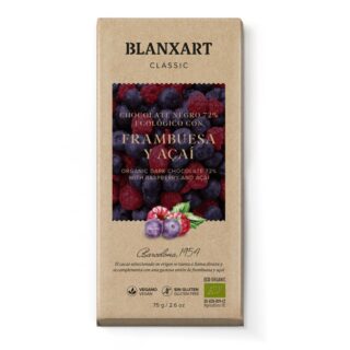 Blanxart Organic 72% Dark Chocolate with Acai & Raspberry