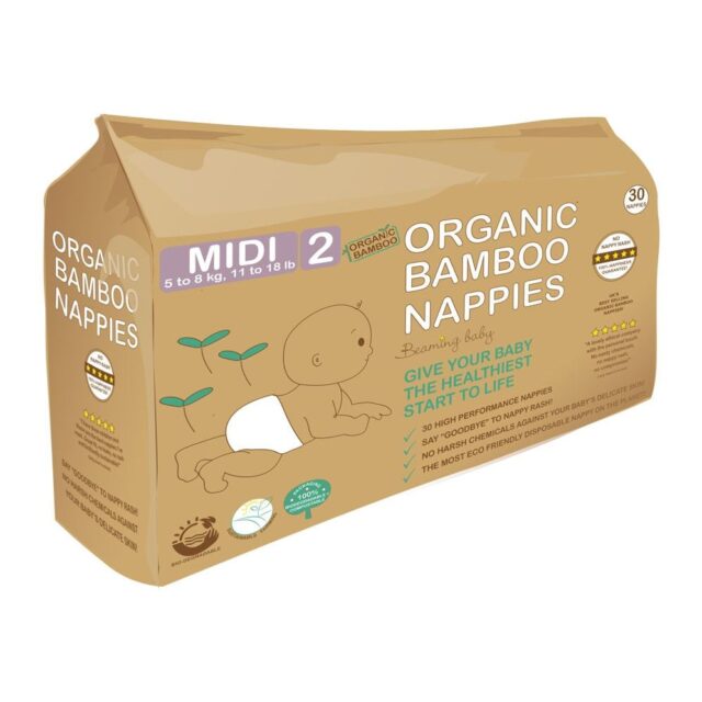 Beaming Baby Organic Bamboo Nappies Size 2 (5-8 kg 30 nappies)