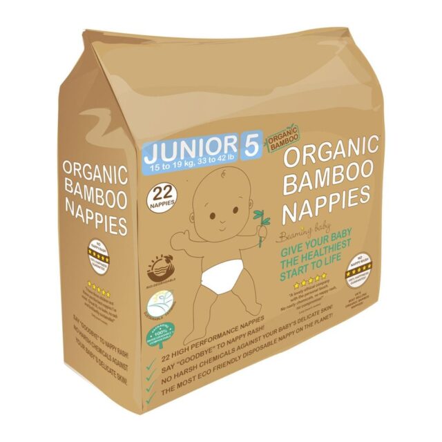 Beaming Baby Organic Bamboo Nappies Size 5 (15-19kg 22 nappies)