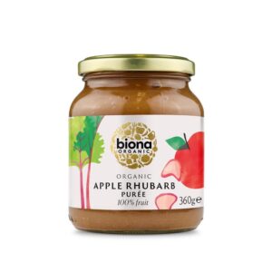 Biona Organic Apple & Rhubarb Puree No Added Sugar 360g