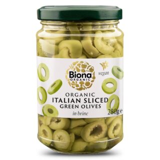 Biona Italian Sliced Green Olives in Brine Organic