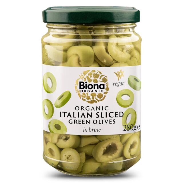Biona Italian Sliced Green Olives in Brine Organic