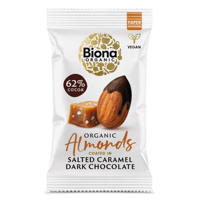 Biona Organic Dark Choc Salted Caramel Roasted Almonds