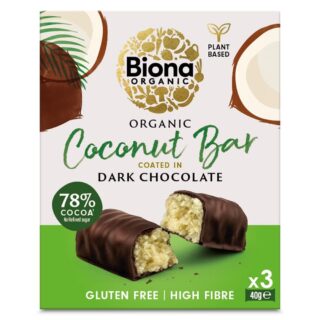 Biona Organic Dark Chocolate Coconut Bar Multipack 3 Bars