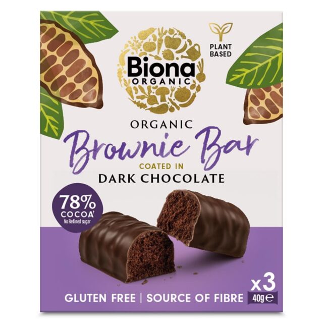 Biona Organic Dark Chocolate Brownie Bar Multipack 3 Bars