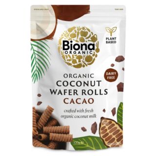 Biona Organic Coconut Wafer Rolls Cacao