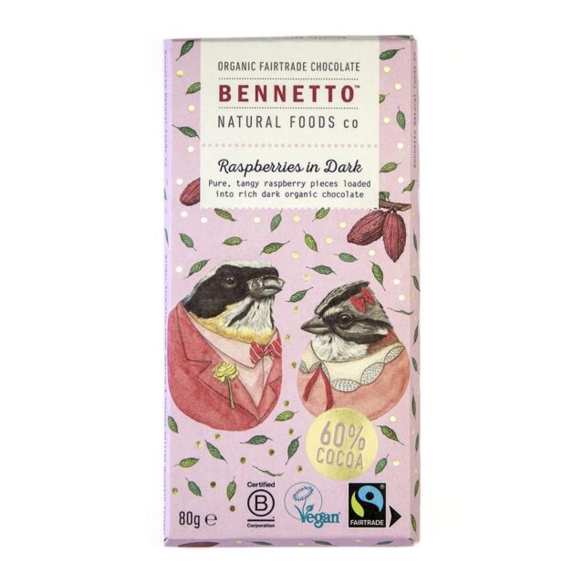 Bennetto Organic Chocolate Bar Raspberry in Dark