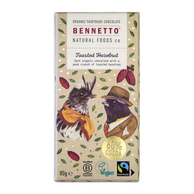Bennetto Toasted Hazelnuts Chocolate Bar