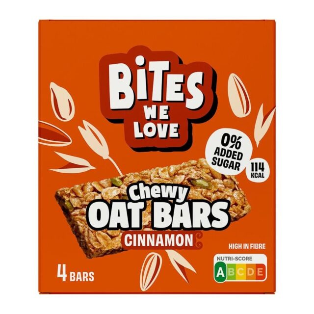Bites We Love Chewy Oat Bars Cinnamon Roll Multipack 4x30g