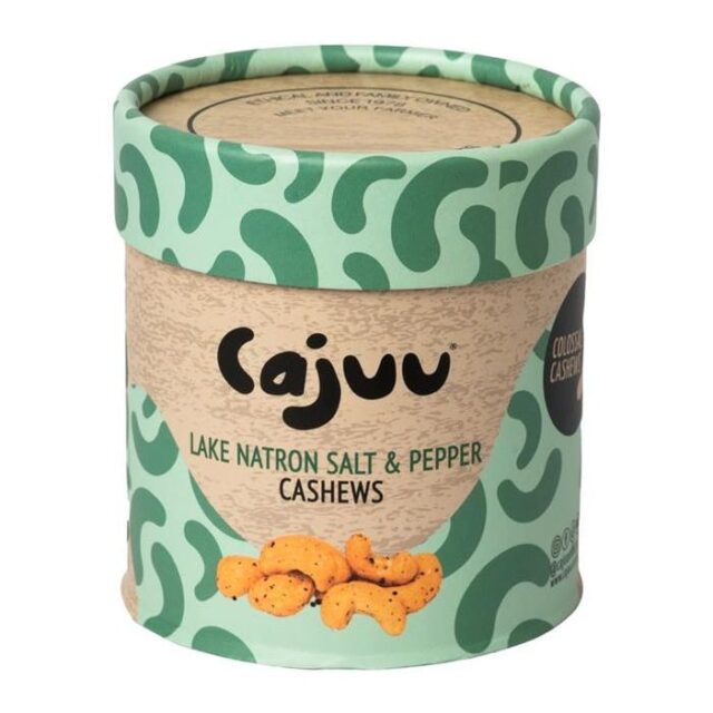 Cajuu Lake Natron Salt and Pepper Cashew Nuts Tube