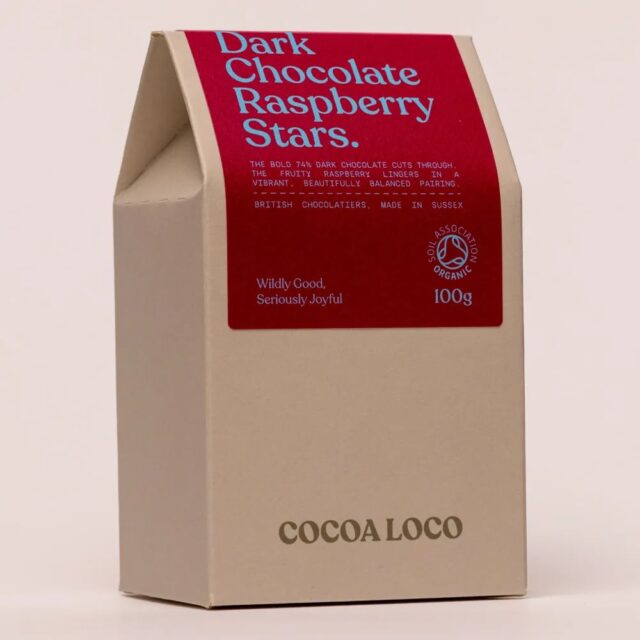 Cocoa Loco Organic Dark Chocolate Raspberry Stars