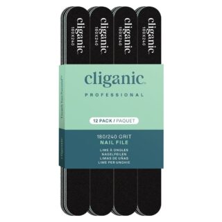 Cliganic 12 Pack Nail File Set: 180/240 Grit