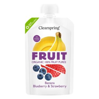 Clearspring Organic FRUIT 100% Fruit Puree - Banana Blueberry & Strawberry