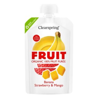 Clearspring Organic FRUIT 100% Fruit Puree - Banana Strawberry & Mango