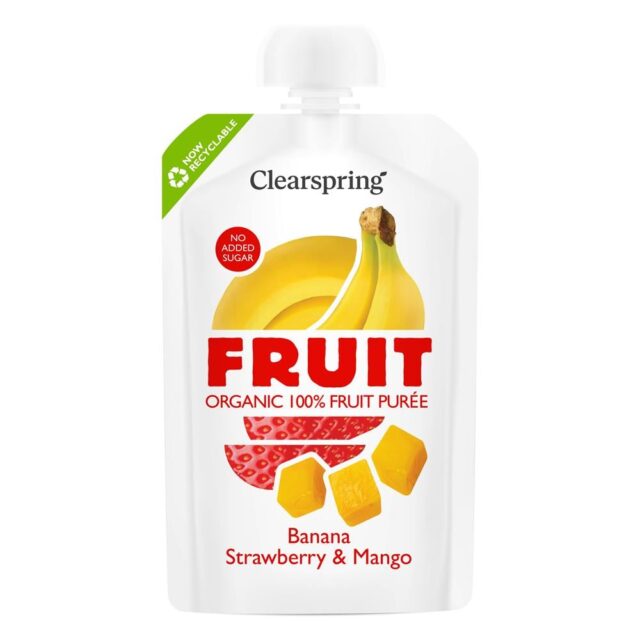 Clearspring Organic FRUIT 100% Fruit Puree - Banana Strawberry & Mango