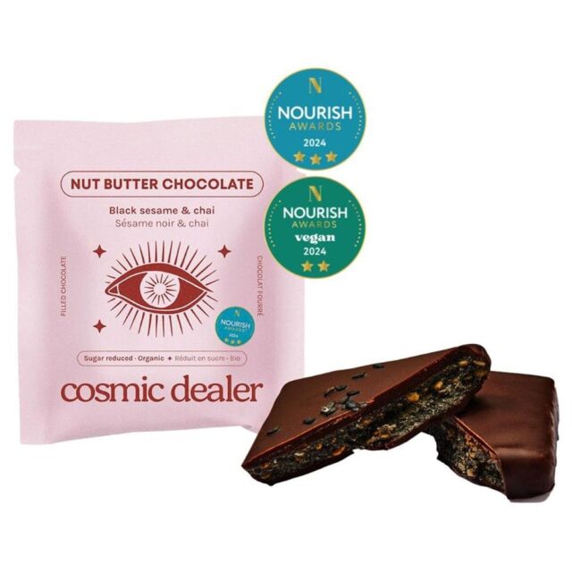 Cosmic Dealer Black Sesame & Chai Chocolate Bite Organic Sugar Reduced