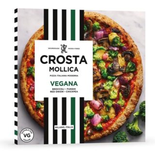 Crosta Mollica Pizza Vegana - Broccoli Red Onion Mushrooms and Chickpea