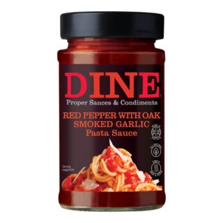 DINE in with Atkins and Potts Red Pepper & Oak Smoked Garlic Pasta Sauce