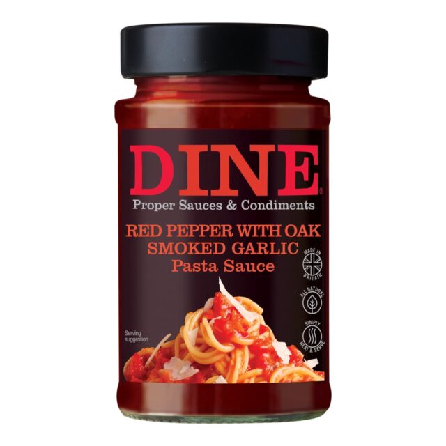 DINE in with Atkins and Potts Red Pepper & Oak Smoked Garlic Pasta Sauce