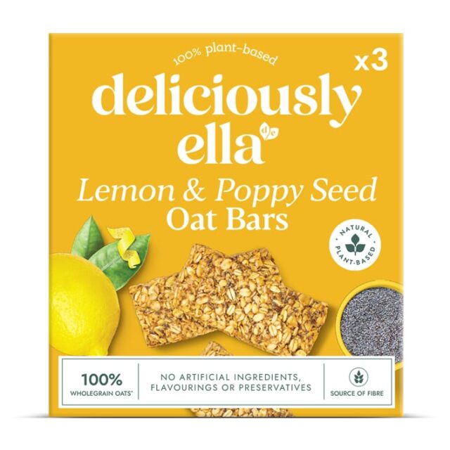 Deliciously Ella Lemon & Poppyseed Oat Bar Multipack (3 x 50g)