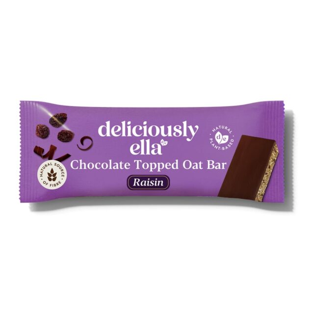 Deliciously Ella Raisin Chocolate Topped Oat Bar