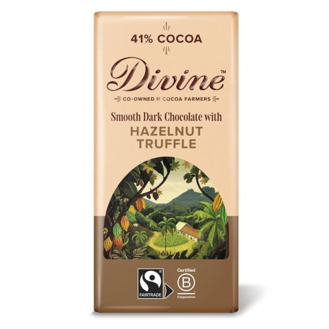Divine Chocolate Dark Smooth Hazelnut Chocolate Bar