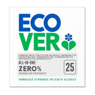 Ecover Zero AiO Dishwasher Tablets Zero Fragrance Zero Colour
