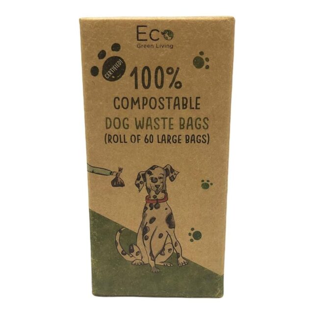 Eco Green Living Compostable Dog Waste Bags - 60 Large Bags
