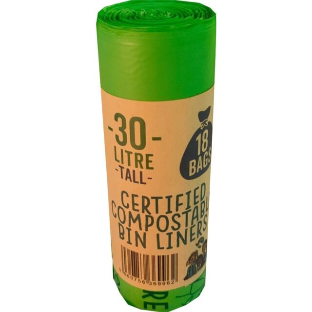 Eco Green Living Certified Compostable 30L Bin Bags