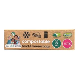 Eco Green Living 2 Litre Certified Compostable Food & Freezer Bags