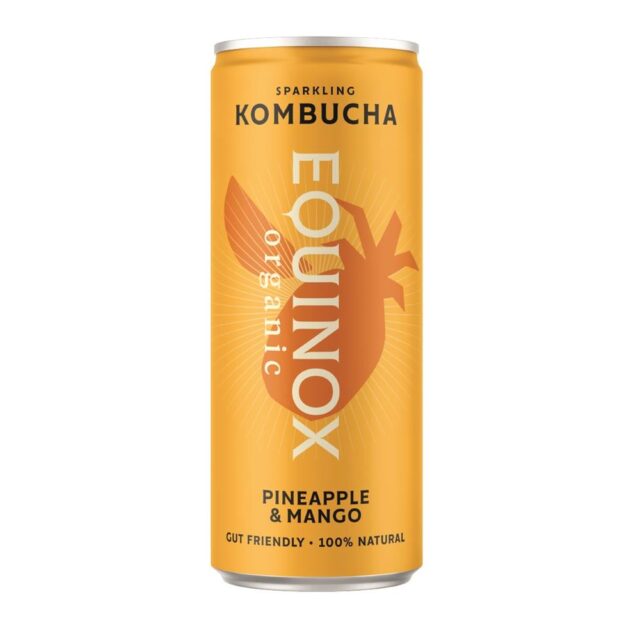 Equinox Kombucha Organic Kombucha Soft Drink with Pineapple & Mango 250ml Can