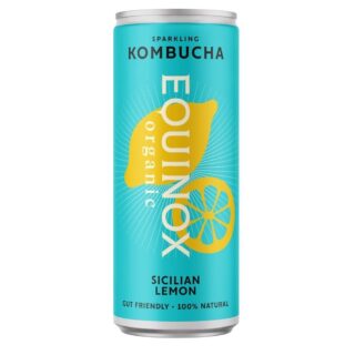 Equinox Kombucha Organic Kombucha Soft Drink Sicilian Lemon 250ml Can