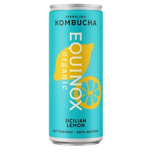 Equinox Kombucha Organic Kombucha Soft Drink Sicilian Lemon 250ml Can