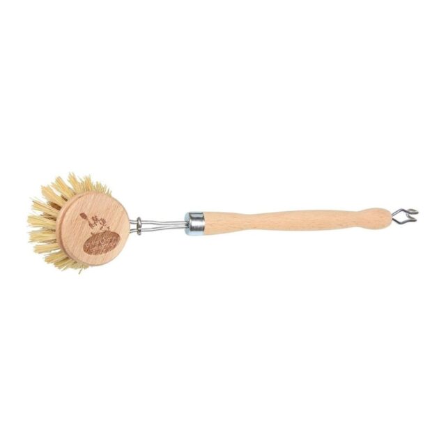 Food Alive Handmade Beechwood Wooden Dish Brush with Fibre Bristles