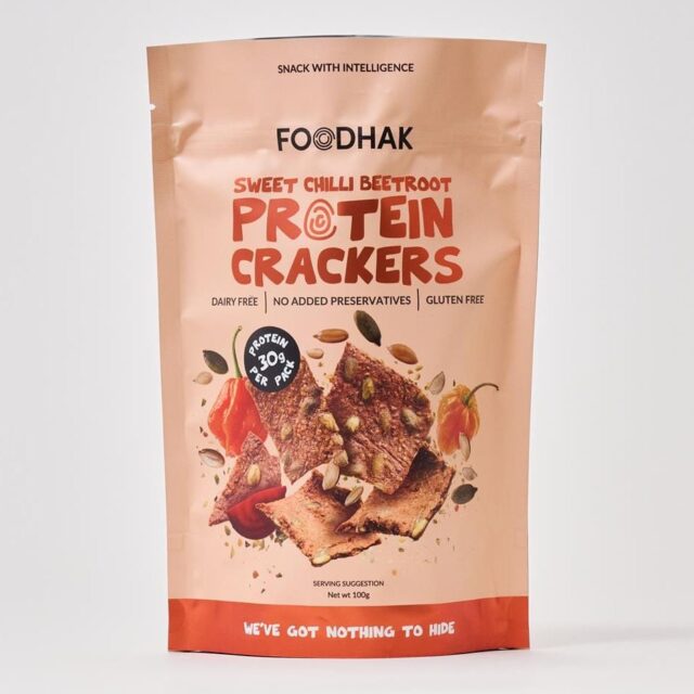 Foodhak Sweet Chilli Beetroot Protein Crackers