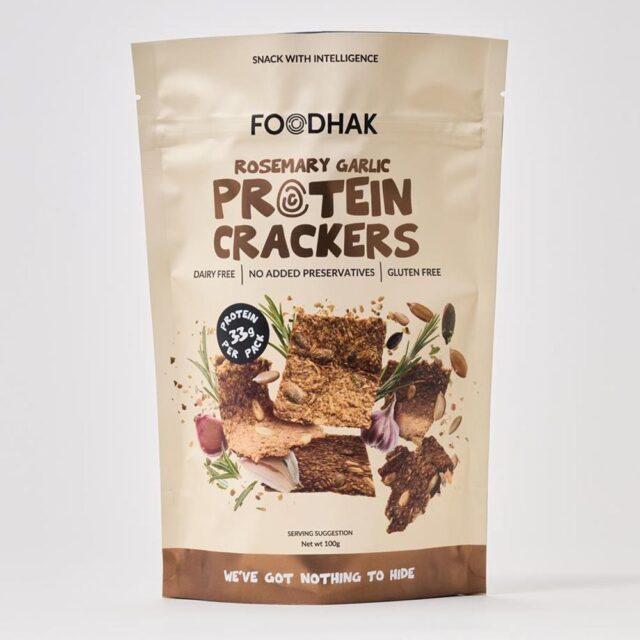 Foodhak Rosemary Garlic Protein Crackers