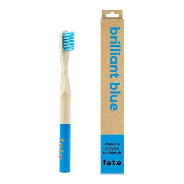 From Earth to Earth Bamboo Tooth Brush Brilliant Blue Blue Child 1 Unit