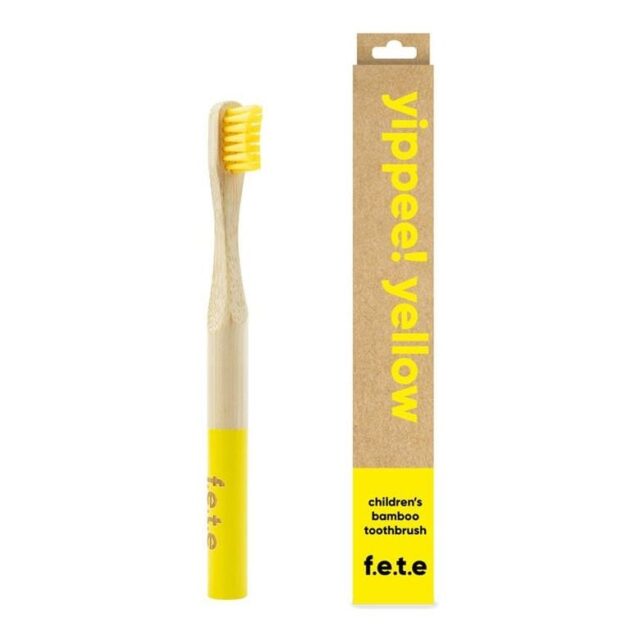 From Earth to Earth Bamboo Tooth Brush Yippee! Yellow Yellow Child 1 Unit