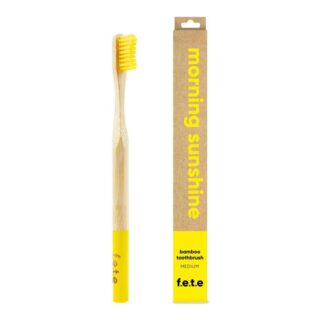 From Earth to Earth Bamboo Toothbrush Morning Sunshine - Yellow Medium 1 Unit