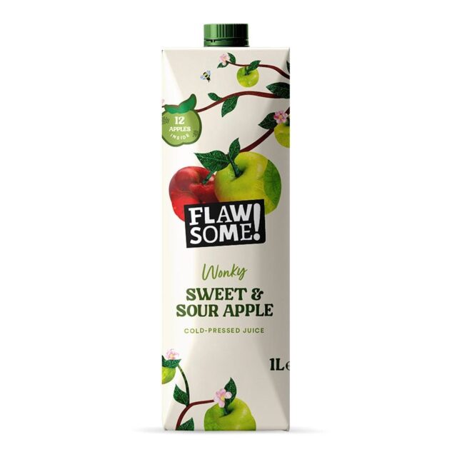 Flawsome! Sweet & Sour Apple Cold-Pressed Juice Carton