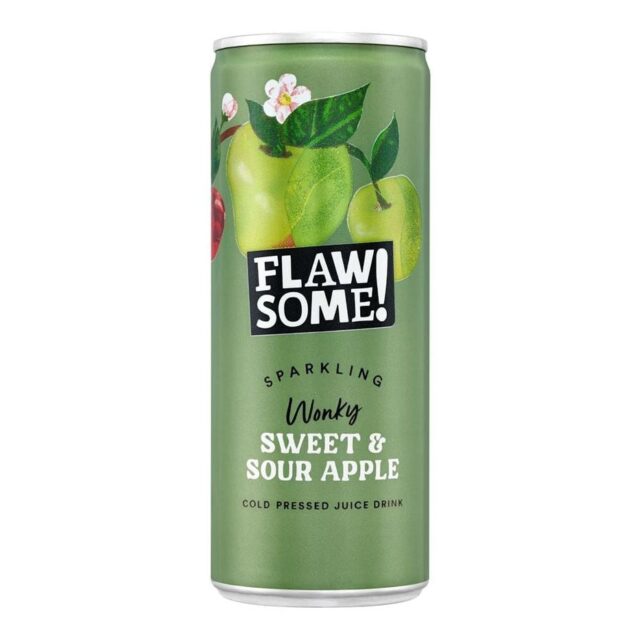 Flawsome! Sweet & Sour Apple Lightly Sparkling Juice Can