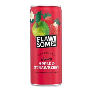 Flawsome! Apple & Strawberry Lightly Sparkling Juice Can