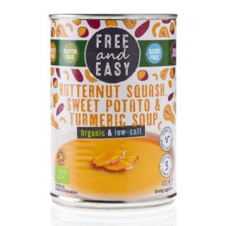 Free & Easy Low Salt Butternut Squash, Sweet Potato & Turmeric Soup